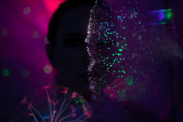 Galaktische Frau im cyber space