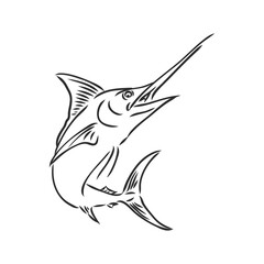 Marlin, swordfish zentangle stylized, vector, illustration, freehand pencil, hand drawn, pattern.