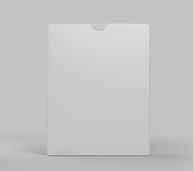 Blank Flat Carton cardboard Box Mockup, White Software Box, package, container, 3d rendering isolated on light background