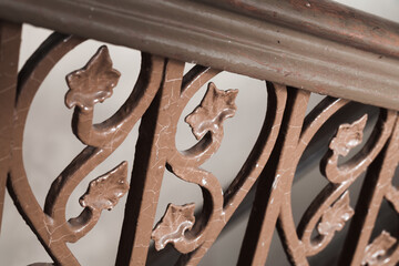Vintage forged ornamental handrails decoration