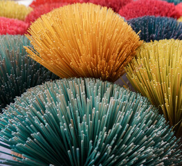 Colorful scented incense sticks in Vietnam