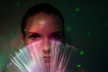 Galaktische Frau im cyber space