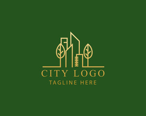 Fototapeta premium city logo line simple city logo building logo skyline
