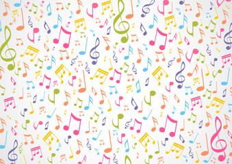 Colorful musical notes