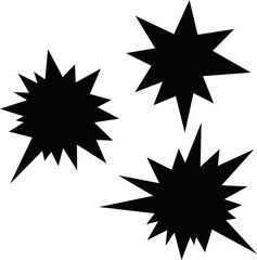 Vector illustration of explosive collision silhouettes