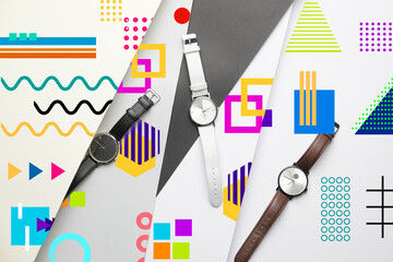Stylish wrist watches with paper sheets