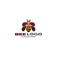 Bee concepts logo design vector graphic abstract template