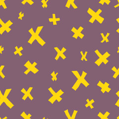 seamless simple X pattern on contrasting background. For paper, fabric, textile, wallpaper, backgrounds.