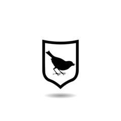 Simple bird icon with shadow © sljubisa