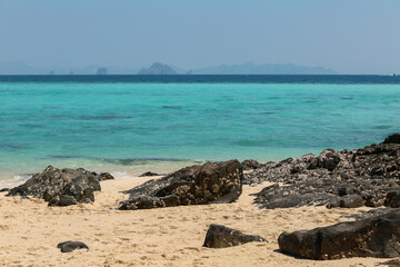 beach and rocks in island