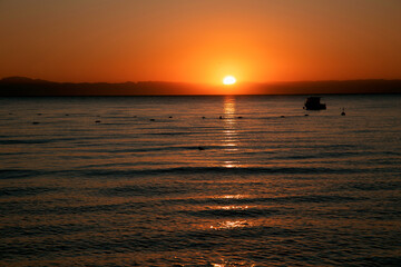 sunset on the sea