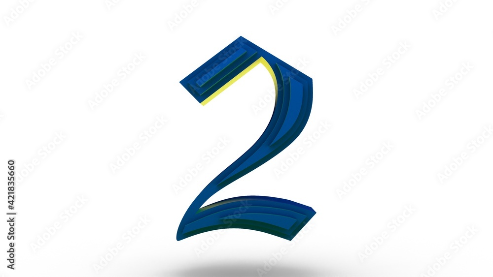 Aufkleber 3d number 