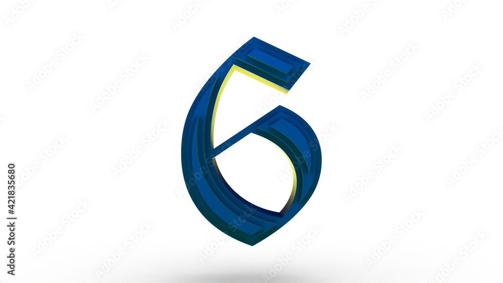Aufkleber 3d number 