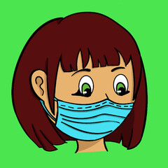 Girl using mask correctly