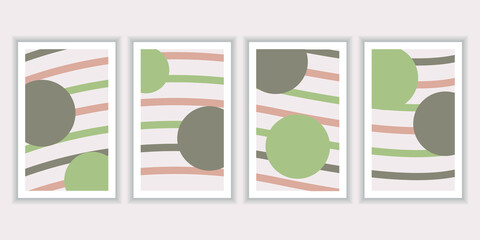 Trendy minimalist abstract poster set, ideal for modern wall art posters, interior design, vector illustrations