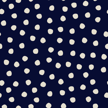 Fototapeta Seamless polka-dot pattern on dark blue background for surface design and other design projects