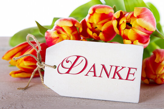 Tulpen mit Anh&auml;nger Danke	