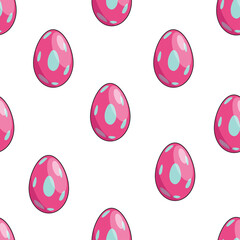 Happy Easter. Seamless pattern of colored Easter eggs. Vector illustration.