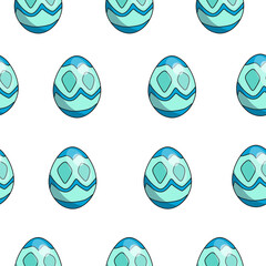 Happy Easter. Seamless pattern with the image of a colored Easter egg. Vector illustration.