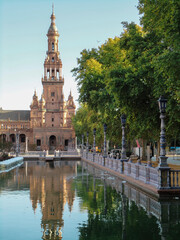 Fototapeta na wymiar The called Plaza de España, (square of Spain), a stunning spot in seville, the andalusian capital, spain
