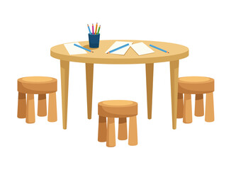 Fototapeta premium school table forniture