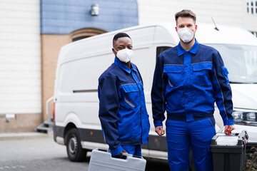 Electrician Technician Or Plumber In Workwear