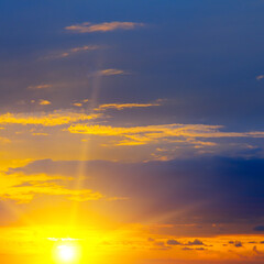 Beautiful sky, quiet sunset background