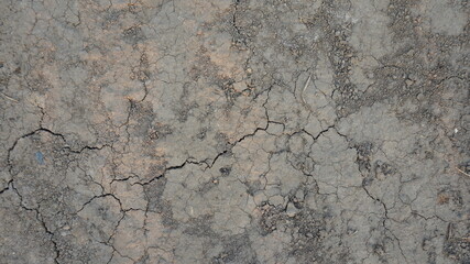 Dry soil surface with sand cracked and drought. Texture background