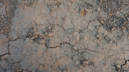 Dry soil surface with sand cracked and drought. Texture background