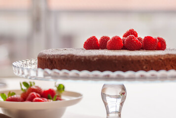 strawberry cake on a plate