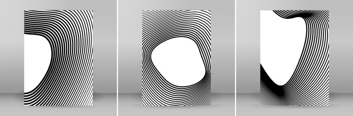 Set Design elements. Curved many streak. Abstract Circular logo element on white background isolated. Creative band art. Vector illustration EPS 10. digital for promotion new product