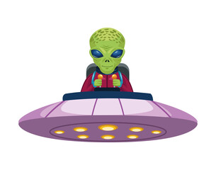 alien driving ufo