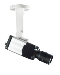 Security camera on bracket