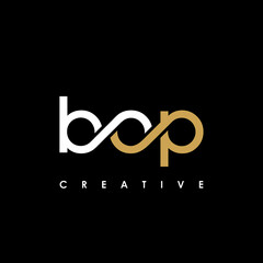 BOP Letter Initial Logo Design Template Vector Illustration - obrazy, fototapety, plakaty
