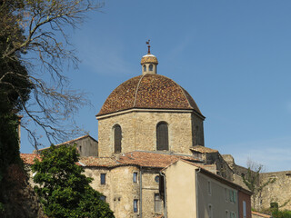 Panoramic view of the Dôme Saint-Benoît, Aubenas, Ardèche, Provence, France