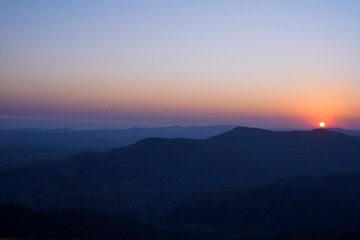 sunset on the mountain 