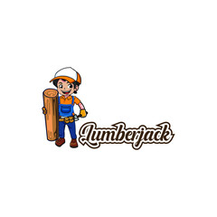Logo Mascot Lumberjack, Logo Design, Cartoon Design