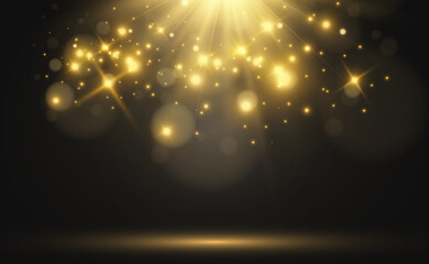 Bright beautiful star.Vector illustration of a light effect on a transparent background.	
