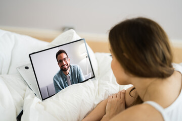 Woman Video Chatting And Talking