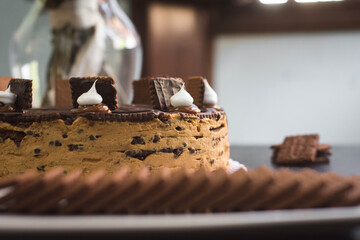 piece of cake with chocolate
