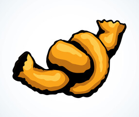 The lace is tied to a knot. Vector drawing