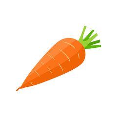 Carrot flat simple icon. Vector illustration of a vegetable.