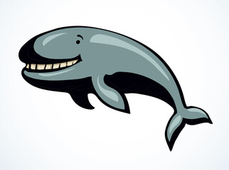 Whale. Vector drawing icon sign