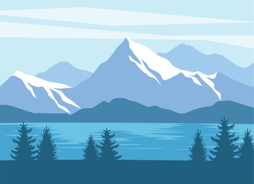 forest and lake