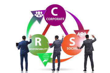 Concept of CSR - corporate social responsibility with businessma