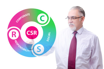 Concept of CSR - corporate social responsibility with businessma