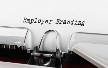 Text Employer Branding typed on retro typewriter