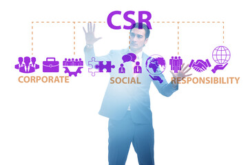 Concept of CSR - corporate social responsibility with businessma