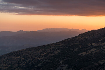 Mountainous landscape in Sierra Nevada in southern Spain