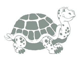 The big turtle. Vector drawing